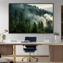 Misty Forest Wall Art Premium Canvas Print a Foggy and
