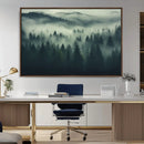 Misty Forest Wall Art Premium Canvas Print a Foggy and