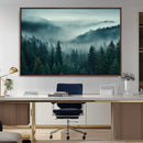 Captivating Misty Foggy Forest Wall Art Premium Canvas Print