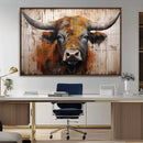 Scottish Highland Cow Cattle Art Print on Wood Style by MyGreatCanvas | Canvas Wall Art Prints | Photo Prints & Wall Decor