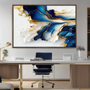 Gold Marble Art - Abstract Geode Gold And Blue Marble Shape