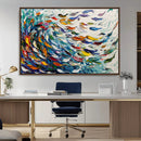 Modern Abstract Fish Shoal Wall Art Canvas Print, Colorful by MyGreatCanvas | Canvas Wall Art Prints | Photo Prints & Wall Decor