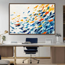 Abstract Fish Shoal Wall Art Canvas Print, Colorful Fish