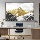 Gold Abstract Mountains Wall Art Print on Canvas, Nature