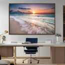 Sunset Beach Wall Art – Soothing Coastal Landscape, Ready to