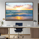 Golden Sunset Over Ocean Waves - Serene Coastal Triptych