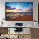 Golden Hour Beach Sunset Wall Art | Canvas Print | Ready to