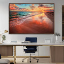 Sunset Beach Wall Art | Ocean Canvas Print | Coastal Wall