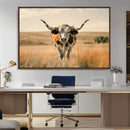 Texas Cow Longhorn Wall Art Canvas Print for Farm House Wall
