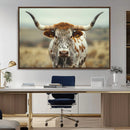 Texas Cow Longhorn Wall Art Canvas Print for Farm House Wall