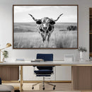 Texas Cow Longhorn Wall Art Canvas Print for Farm House Wall