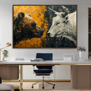 Bear and Bull Wall Art Canvas Print – Abstract Animal