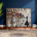 Banksy Wall Art - Banksy Girl and Butterfly Explosion Wall