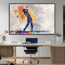 Watercolor Golf Swing Wall Art Canvas Print | Vibrant