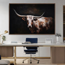Texas Longhorn Wall Art Canvas Print | Western Ranch Decor |