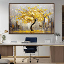 Golden Tree Canvas Print | Abstract Wall Art for Modern