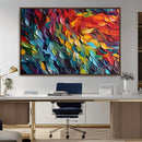 Vibrant Abstract Leaf Wall Art Canvas Print | Bold Colorful