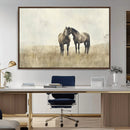 Chines Style Grunge Horses Wall Art Canvas Print