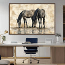 Chinese Style Abstract Black Horses Wall Art Canvas Print - by MyGreatCanvas | Canvas Wall Art Prints | Photo Prints & Wall Decor
