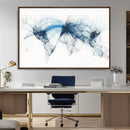 Flight Route Map Wall Art Canvas Print, Abstract Air Traffic
