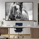 Black and White Horse Winter Wall Art | Ready to Hang and