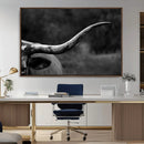 Cow Longhorn Wall Art | Black and White Print | Ready to by MyGreatCanvas | Canvas Wall Art Prints | Photo Prints & Wall Decor