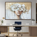 Golden Petal Wall Art - Canvas Print Flower Head Woman
