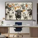 Farmhouse Wall Art | Western Longhorn Cattle Canvas Print | by MyGreatCanvas | Canvas Wall Art Prints | Photo Prints & Wall Decor