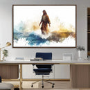 Watercolor Jesus Walking Wall Art Print, Jesus Water Canvas