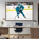 San Jose Sharks Ice Hockey Player Wall Art Canvas Print
