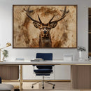 Wood Abstract Deer Wall Art | Rustic Wildlife Canvas Print |