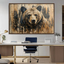 Majestic Grizzly 399 Bear Wall Art | 3-Panel Rustic Canvas