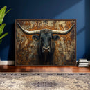 Longhorn Texas Cow Bull Wall Art | Rustic Farmhouse Canvas by MyGreatCanvas | Canvas Wall Art Prints | Photo Prints & Wall Decor