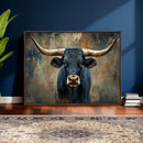 Texas Western Wall Art Canvas Print - Abstract Cow Longhorn by MyGreatCanvas | Canvas Wall Art Prints | Photo Prints & Wall Decor