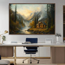 Wood Cabin Retreat Mountain at Sunset Wall Art Print - by MyGreatCanvas | Canvas Wall Art Prints | Photo Prints & Wall Decor
