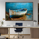 Vintage Boat on Tranquil Waters | Coastal Wall Art for