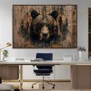 Rustic Grizzly 399 Wall Art | Triptych Canvas Print | Rustic