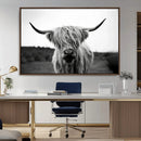 Highland Cow Wall Art | Black and White Farmhouse Decor |