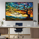 Vibrant Mosaic Tree of Life Wall Art | Stained Glass Style