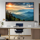 Sunrise Over Mountain Range Wall Art Canvas Print, Farmhouse