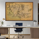 Middle Earth Map Canvas Wall Art – Vintage Fantasy Map