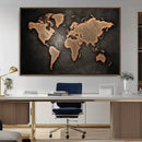 World Map Canvas Print – Framed Travel Map Wall Art for