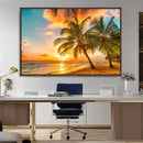 Tropical Sunset Beach Canvas Wall Art Print – Vibrant Palm by MyGreatCanvas | Canvas Wall Art Prints | Photo Prints & Wall Decor