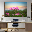 Pink Flower on the Mountain Canvas Print, Framed Pink Flower