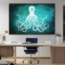 Green Octopus Abstract Wall Art Canvas Print