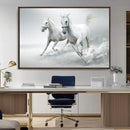 Large Wall Art Canvas Print – Beautiful Running White Horses by MyGreatCanvas | Canvas Wall Art Prints | Photo Prints & Wall Decor
