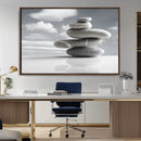 Still Life Black and White Zen Stones Wall Art Canvas,