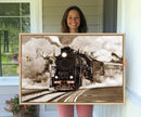 Black Steam Train Canvas Wall Art Print Steam Locomotive Art