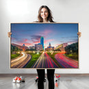 Dallas City Lights Large Wall Art Dallas Cityscape Canvas