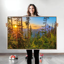 Forest Sunset Wall Art Canvas Print – Green Pines Sunset